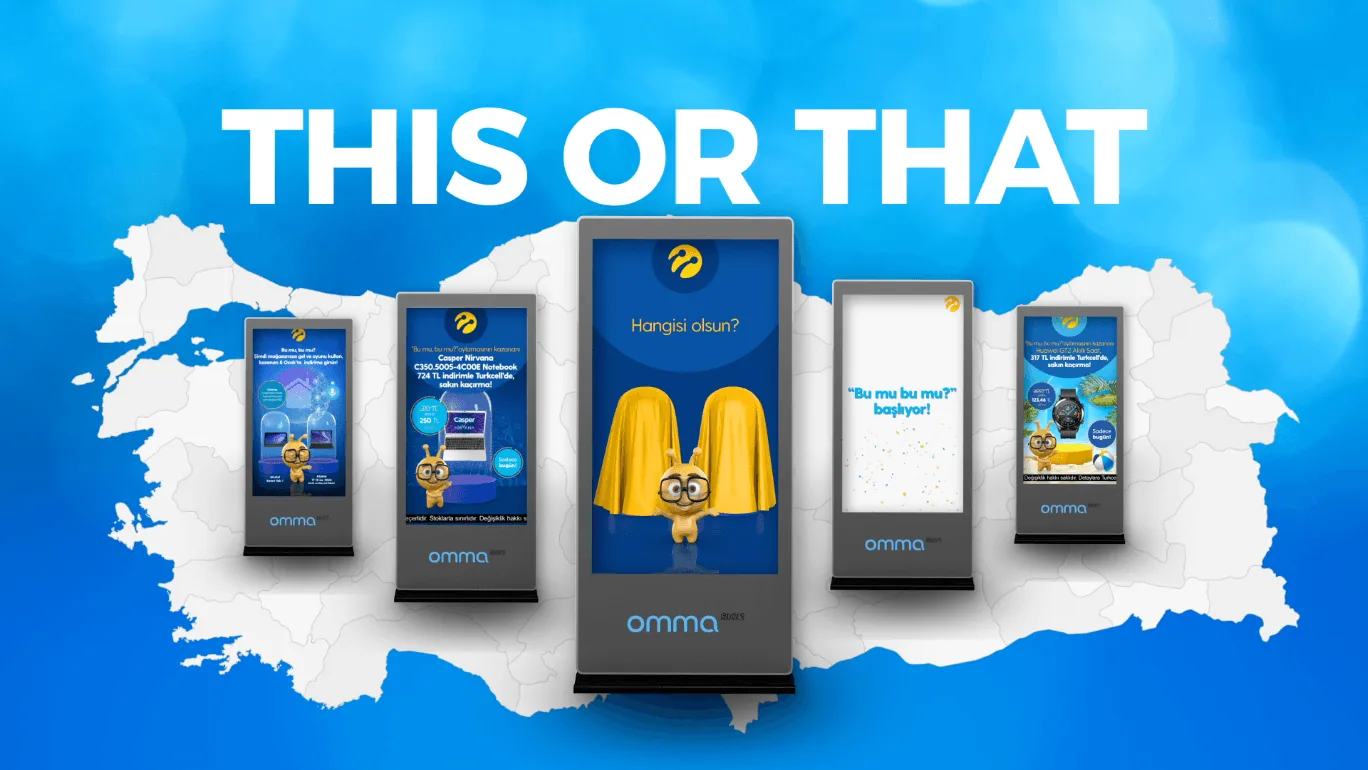 Turkcell's 'This or That?' interactive vote on an in-store screen